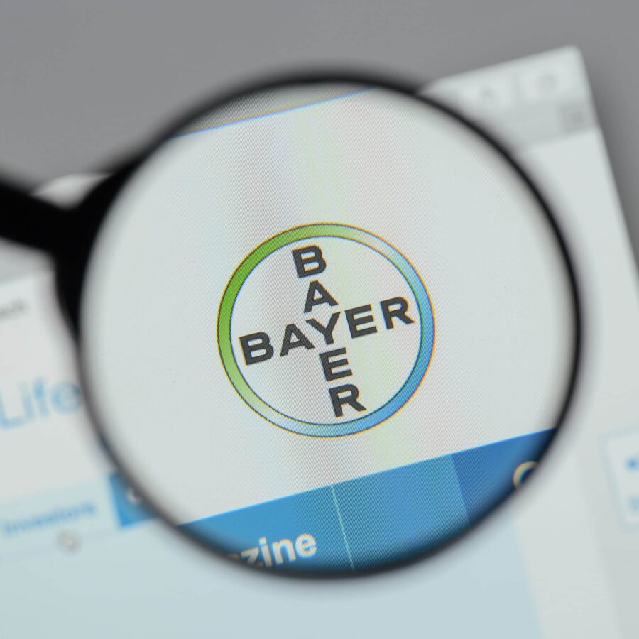 Bayer Logo Under Magnifying Glass