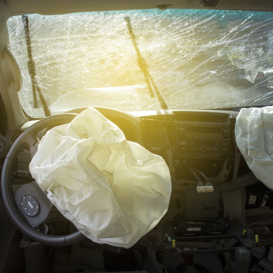 Shattered Windshield and Airbags