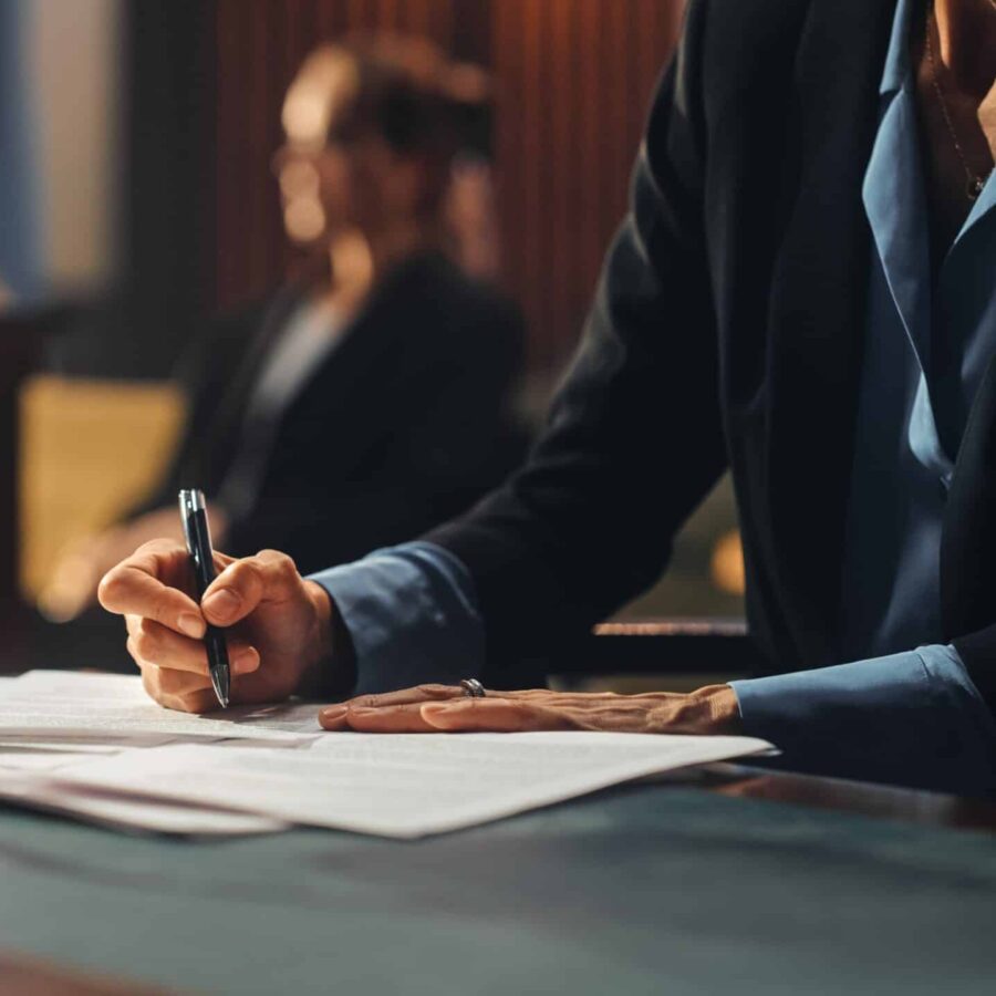 Attorney in Courtroom