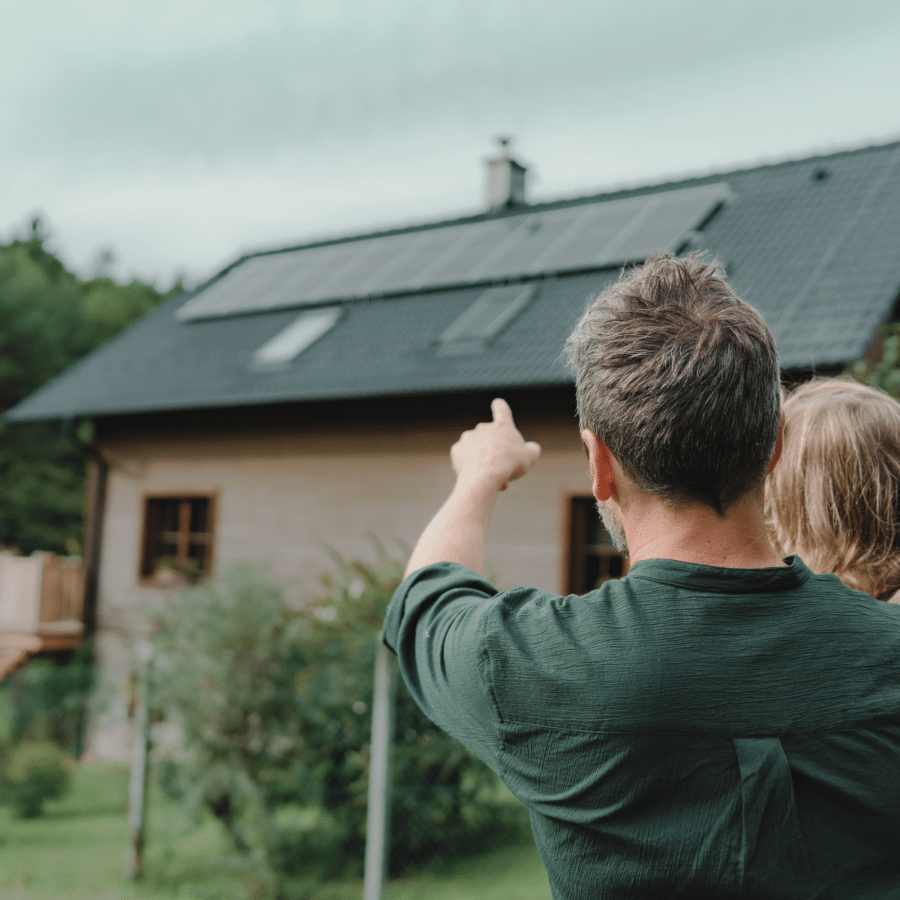 Shutterstock Pointing to Solar Panel