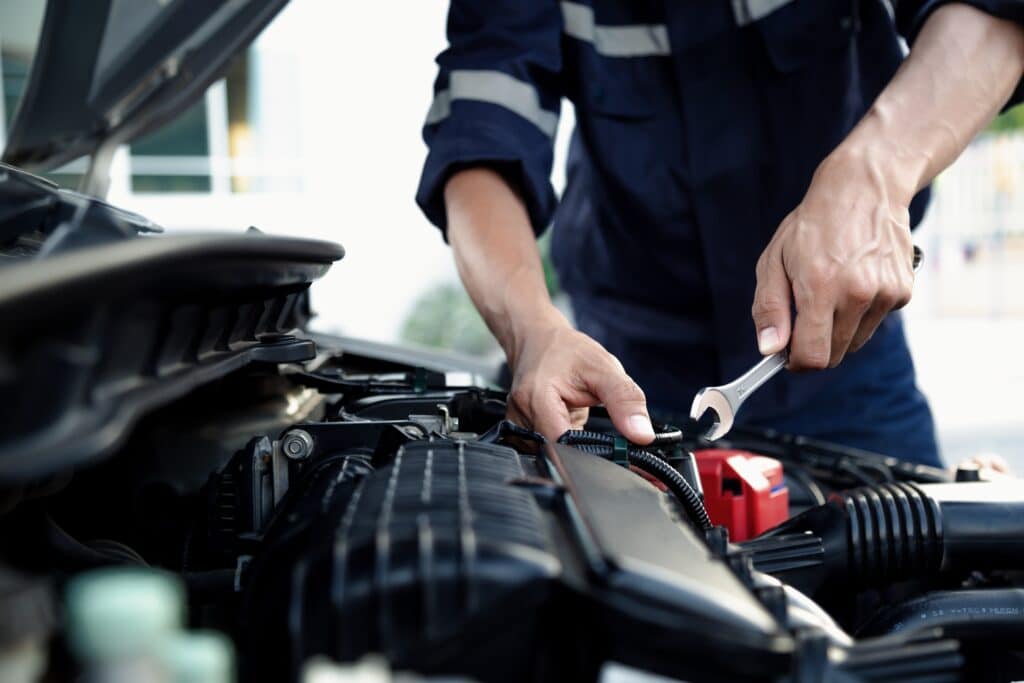 Mechanic Using Wrench