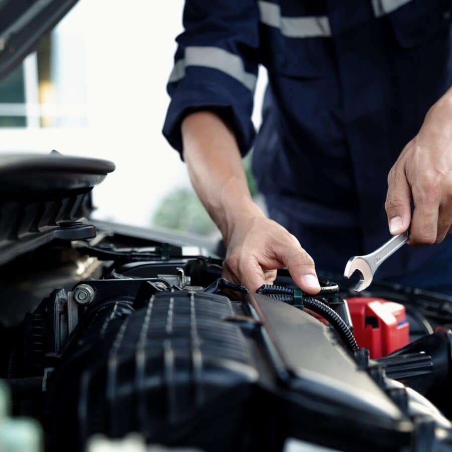 Mechanic Using Wrench