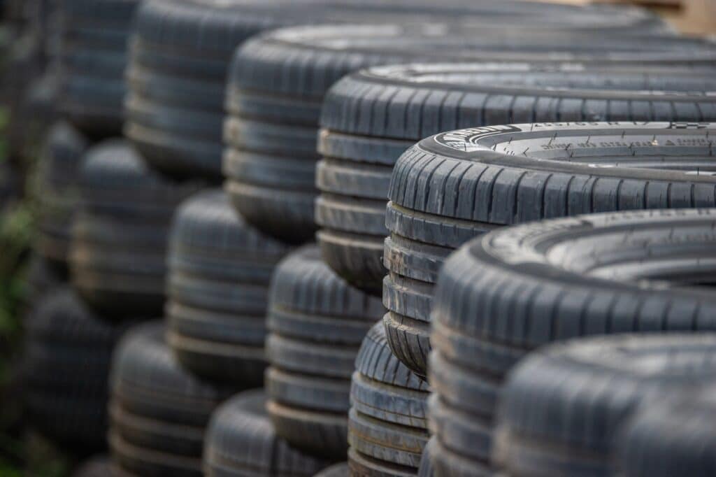 Row of Old Tires