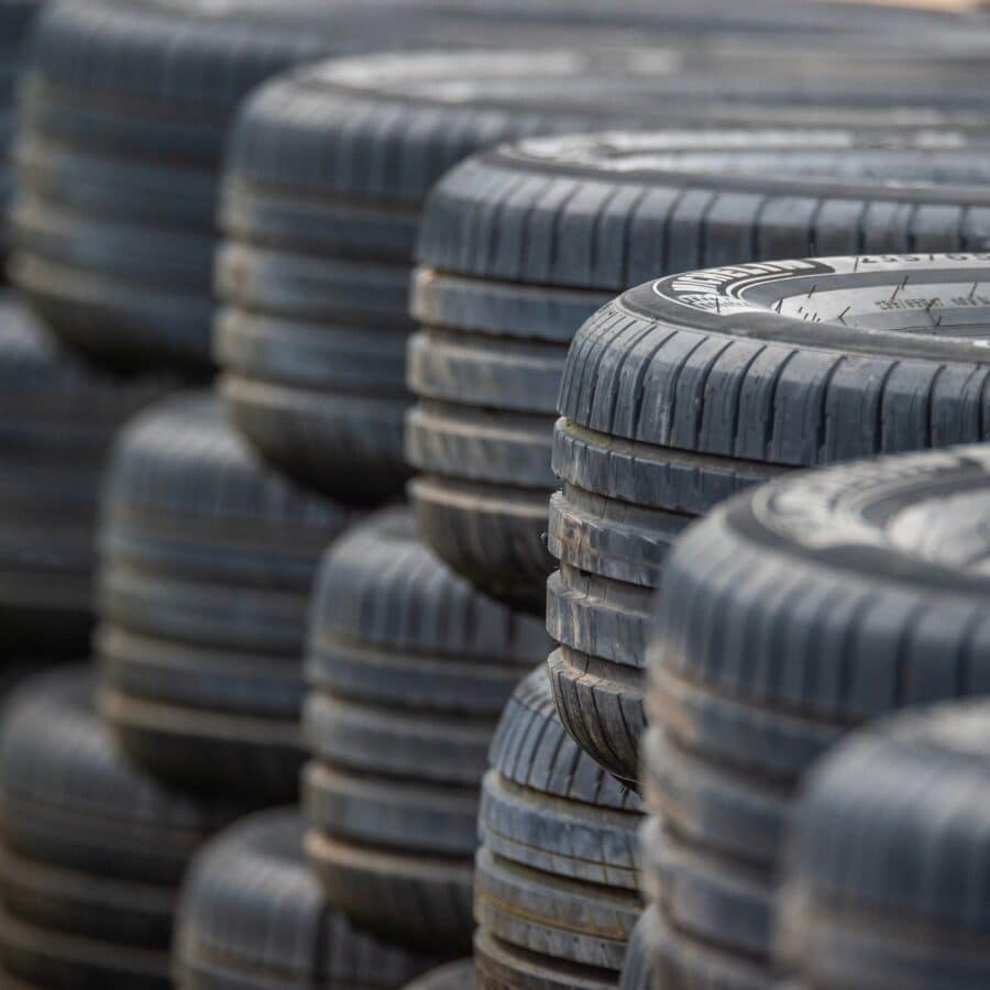 Row of Old Tires